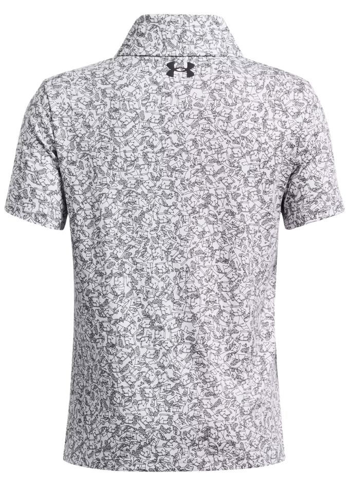 Under Armour Playoff Printed Junior Poloshirt, weiss/schwarz