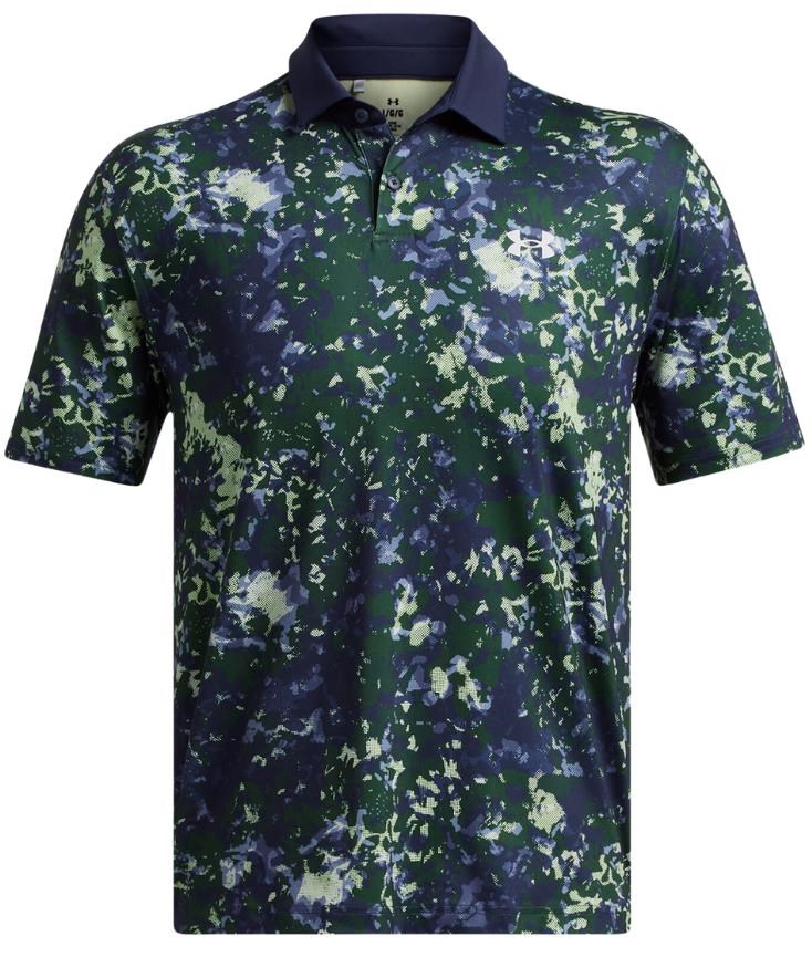 Under Armour T2G Printed Herren Poloshirt, retro green/midnight navy