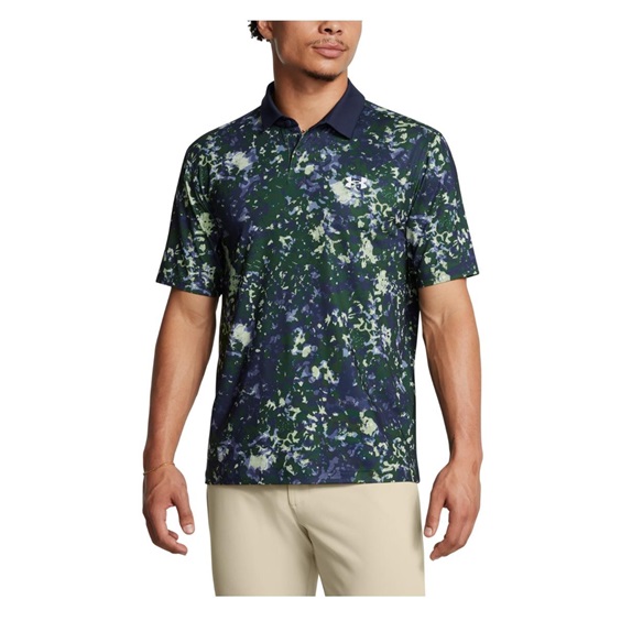 Under Armour T2G Printed Herren Poloshirt, retro green/midnight navy