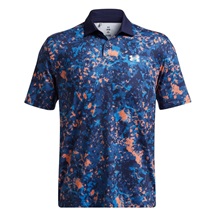 Under Armour T2G Printed Herren Poloshirt, flare orange/tech blue