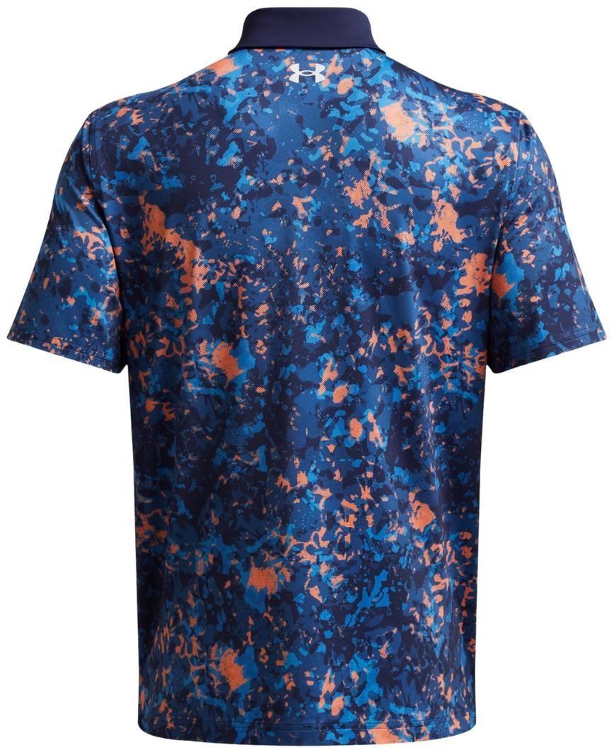 Under Armour T2G Printed Herren Poloshirt, flare orange/tech blue