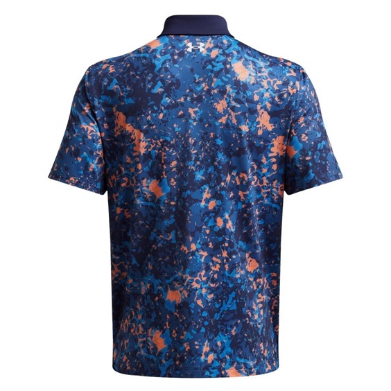 Under Armour T2G Printed Herren Poloshirt, flare orange/tech blue