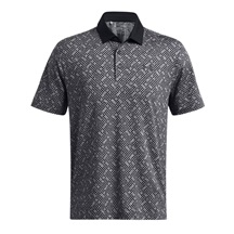 Under Armour Playoff 3.0 Check Jaquard Herren Poloshirt, schwarz/weiss