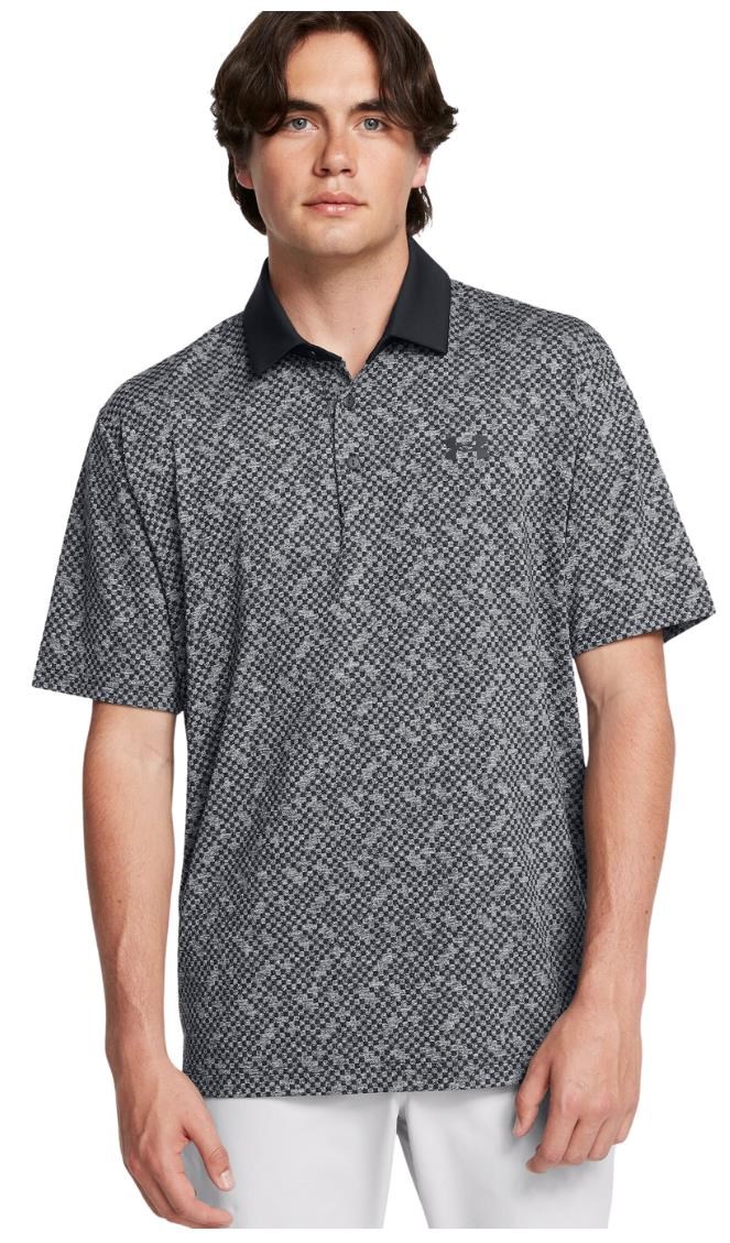 Under Armour Playoff 3.0 Check Jaquard Herren Poloshirt, schwarz/weiss