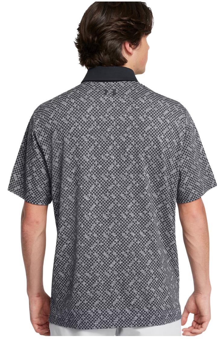 Under Armour Playoff 3.0 Check Jaquard Herren Poloshirt, schwarz/weiss