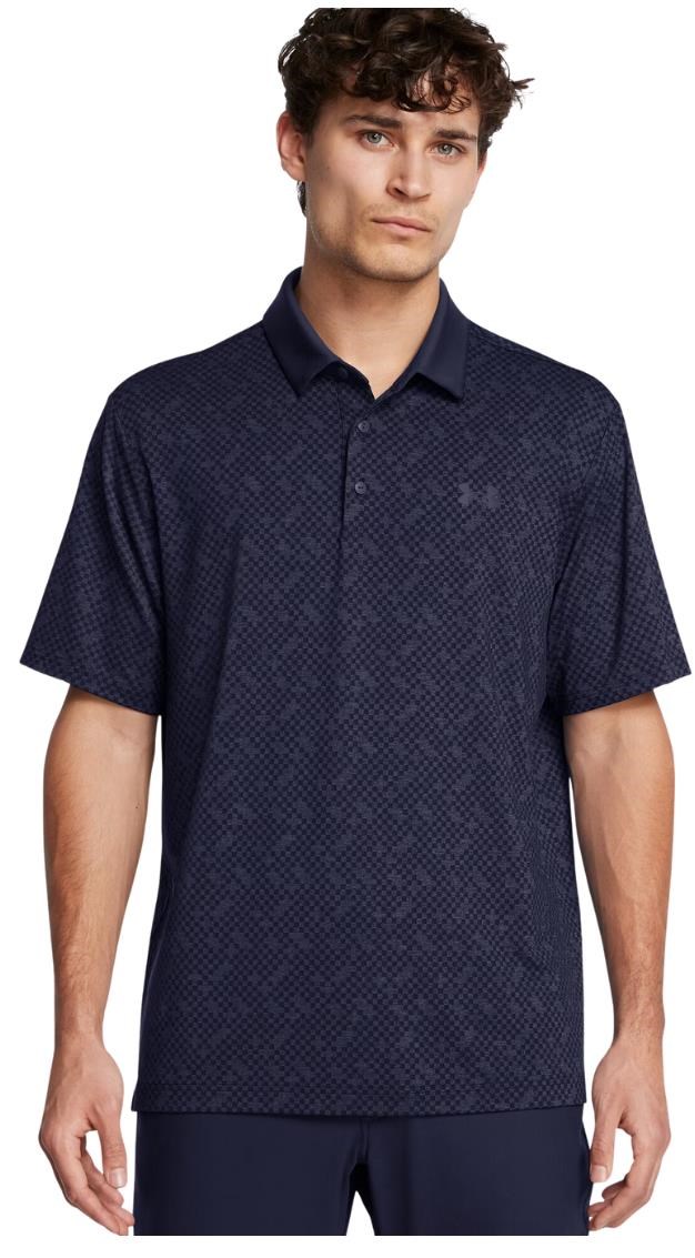 Under Armour Playoff 3.0 Check Jaquard Herren Poloshirt, midnight navy