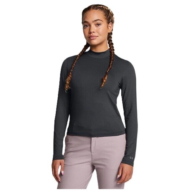 Under Armour Drive LS Mock Damen Thermo Shirt, schawrz