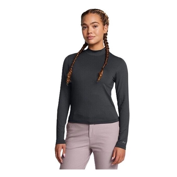 Under Armour Drive LS Mock Damen Thermo Shirt, schawrz