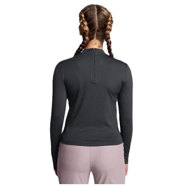 Under Armour Drive LS Mock Damen Thermo Shirt, schawrz