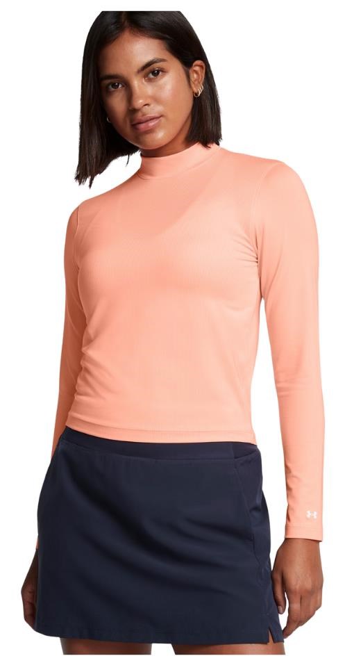 Under Armour Drive LongSleeve Mock Damen Poloshirt, flare orange/white