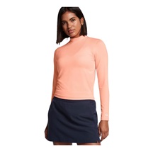Under Armour Drive LongSleeve Mock Damen Poloshirt, flare orange/white