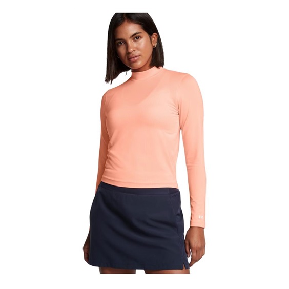 Under Armour Drive LongSleeve Mock Damen Poloshirt, flare orange/white