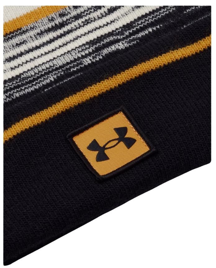 Under Armour Halftime Pom Beanie Wintermütze, summit white/golden yellow