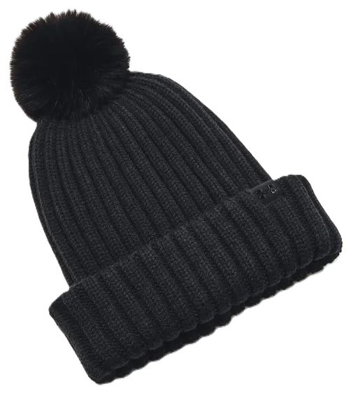 Under Armour Halftime Pom Beanie Damen Wintermütze, schwarz