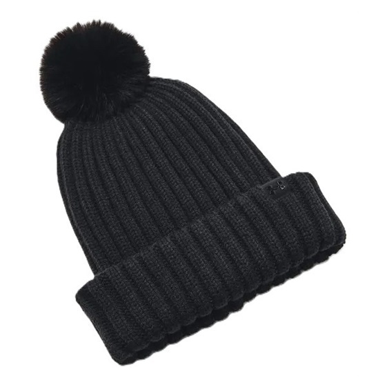 Under Armour Halftime Pom Beanie Damen Wintermütze, schwarz