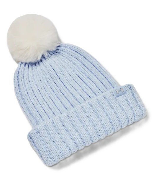 Under Armour Halftime Pom Beanie Damen Wintermütze, blau