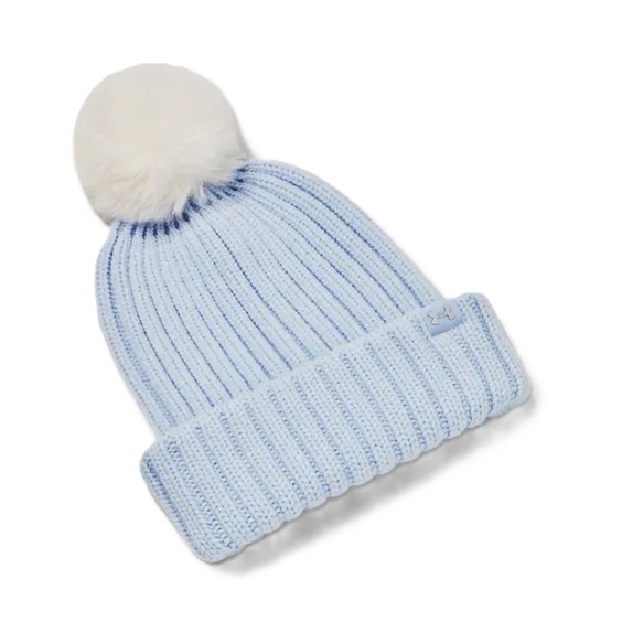 Under Armour Halftime Pom Beanie Damen Wintermütze, blau