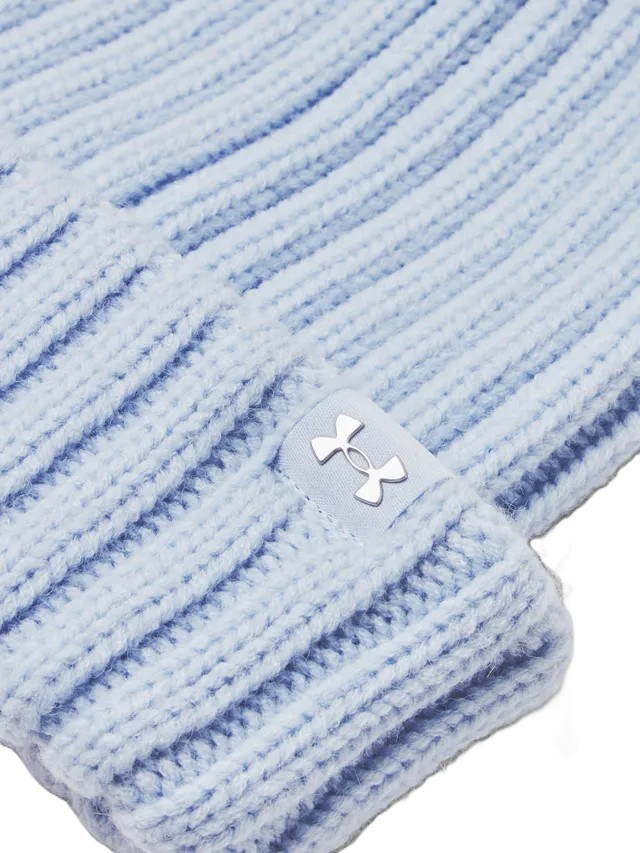Under Armour Halftime Pom Beanie Damen Wintermütze, blau