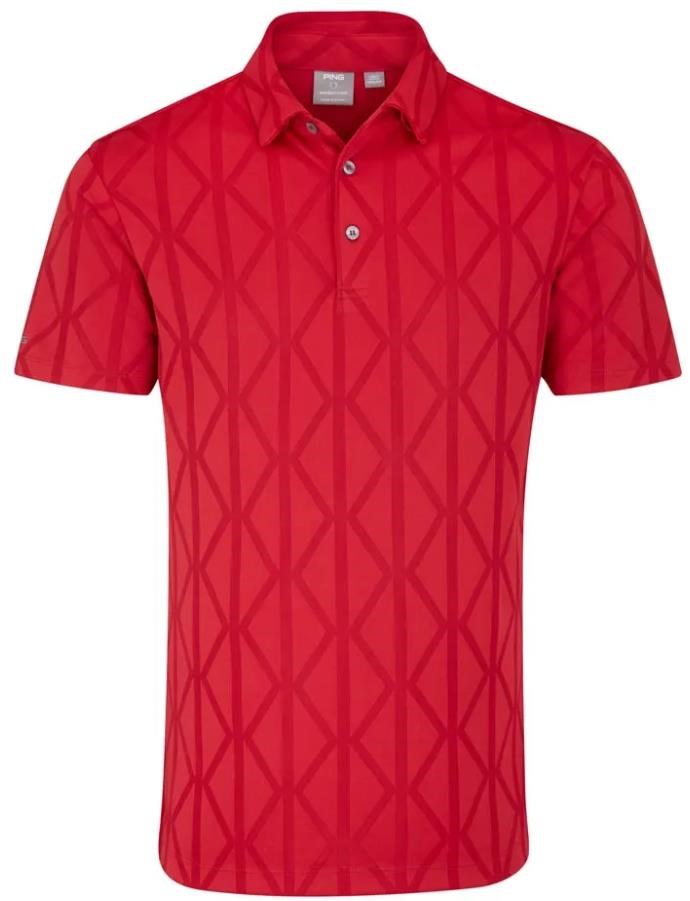 PING Lenny Jacquard Herren Poloshirt, rot