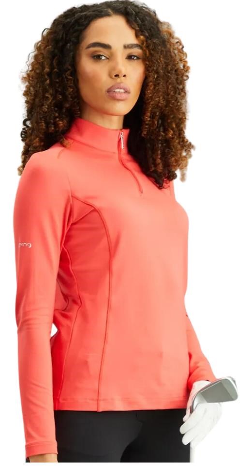 PING Aveline Half Zip Damen Poloshirt, cayenne