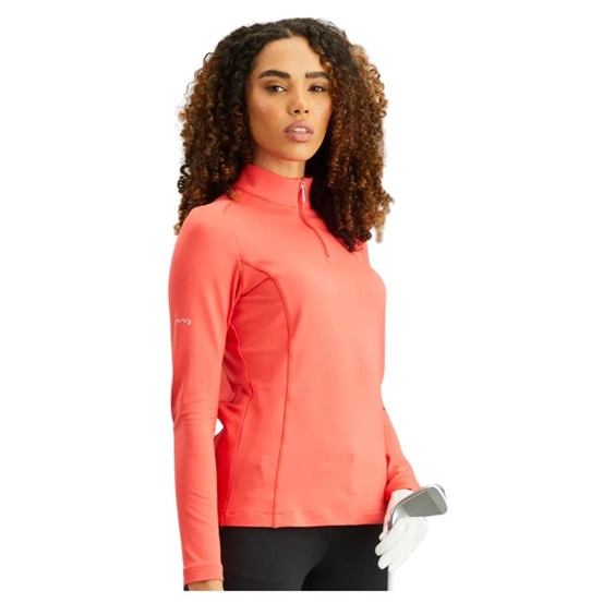PING Aveline Half Zip Damen Poloshirt, cayenne