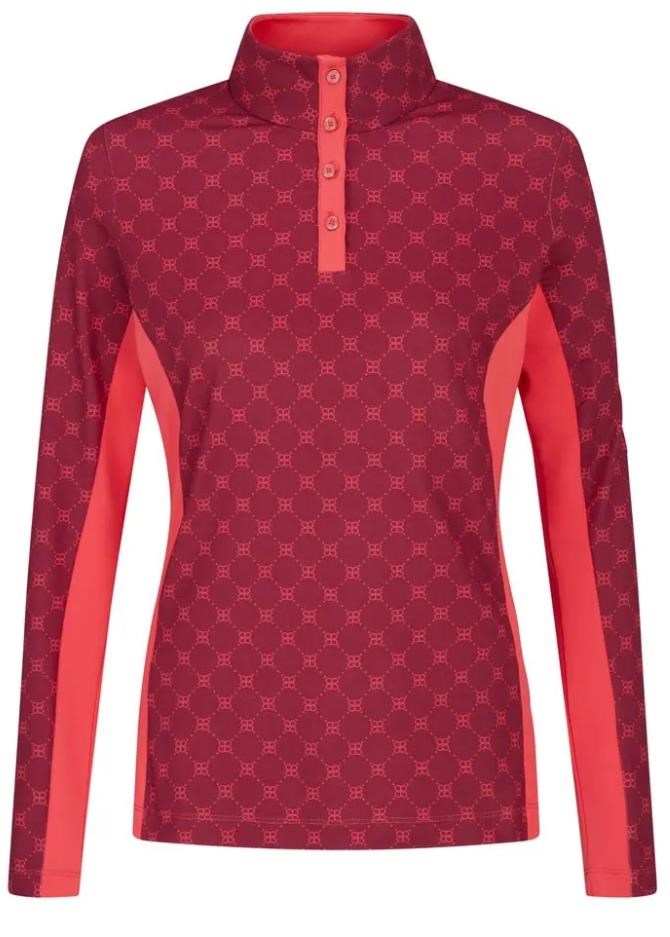 PING Lolette Printed Damen Poloshirt, tibetan red multi/cayenne