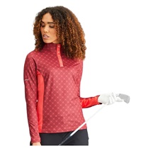 PING Lolette Printed Damen Poloshirt, tibetan red multi/cayenne
