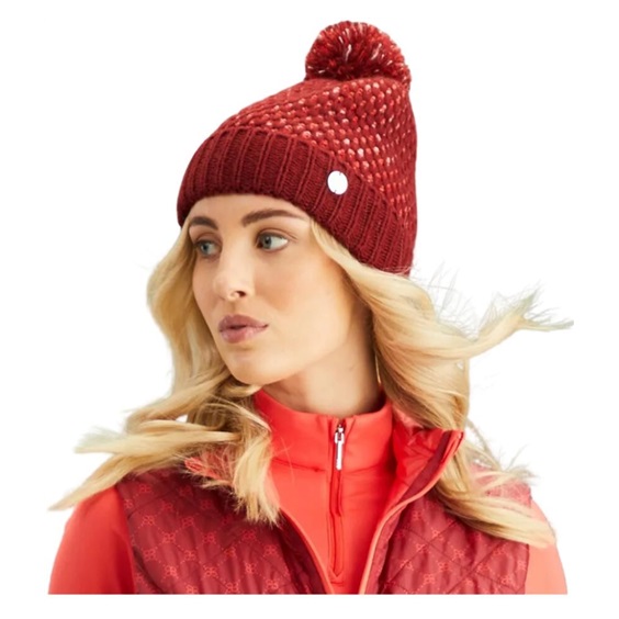 PING Oti Textured Knit Bobble Herren Wintermütze, tibetan red multi