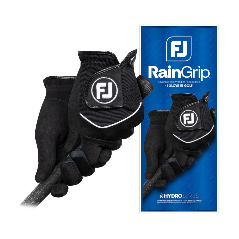 FootJoy RainGrip 24 Herren Golfhandschuhe (Paar), Schwarz