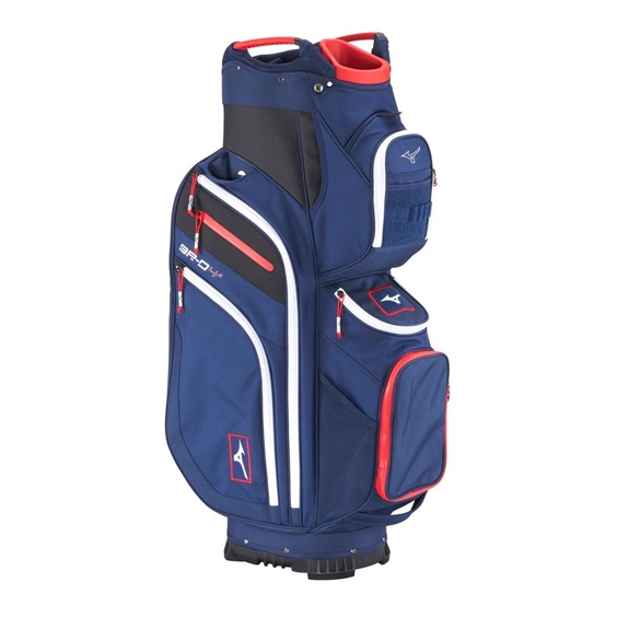 Mizuno BR-D4 Cartbag, dunkelblau/rot
