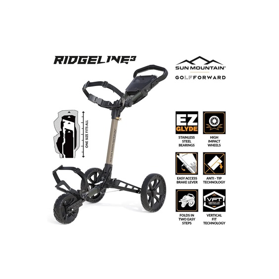 Sun Mountain Ridgeline 3 Manuell Golftrolley, sand/hunter
