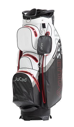 JuCad Aquastop Plus Cartbag, schwarz/weiss/rot