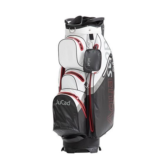 JuCad Aquastop Plus Cartbag, schwarz/weiss/rot