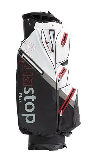 JuCad Aquastop Plus Cartbag, schwarz/weiss/rot