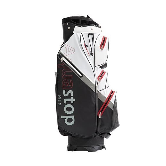JuCad Aquastop Plus Cartbag, schwarz/weiss/rot