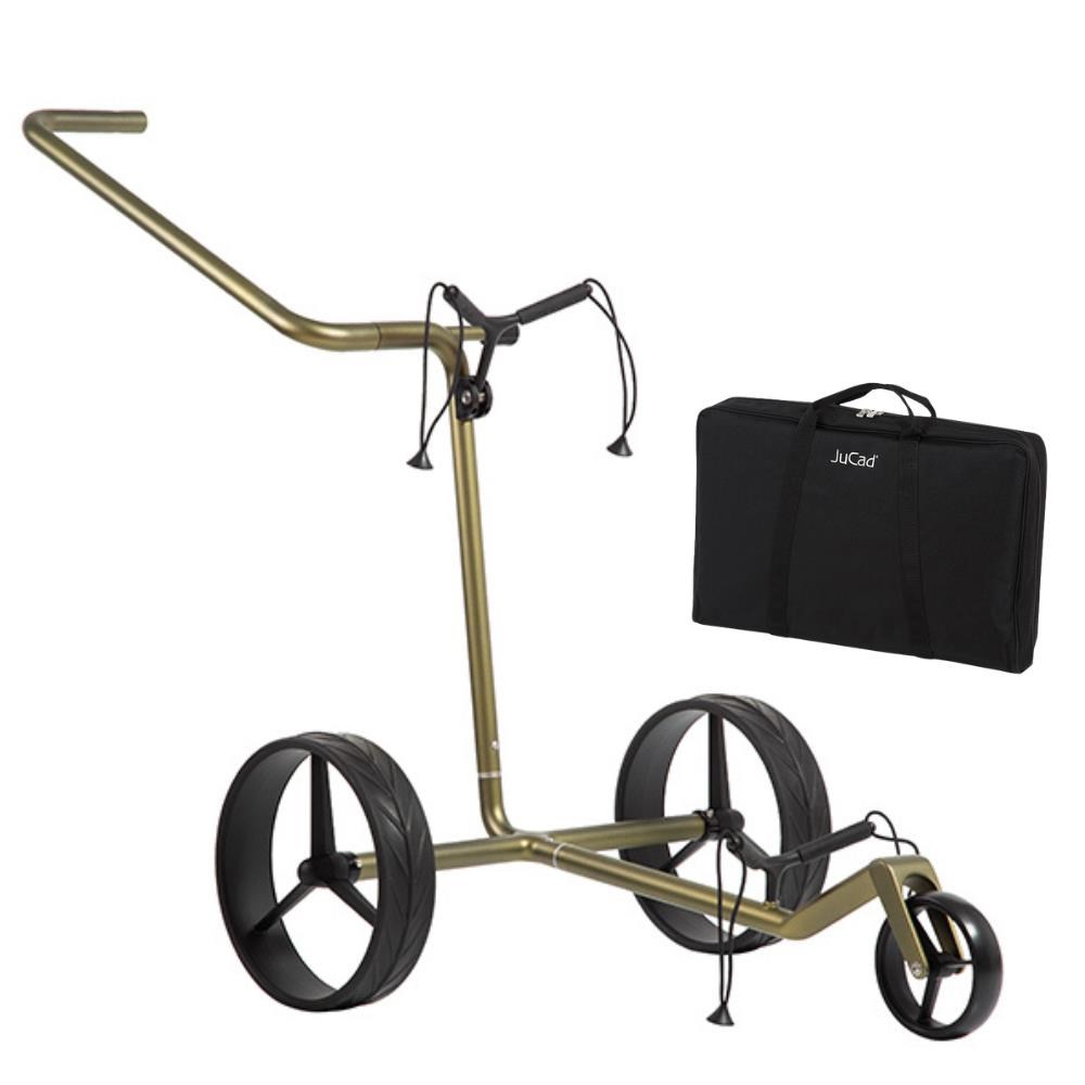 JuCad Carbon Verde Black Manuell Golftrolley + Tragetasche