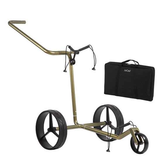 JuCad Carbon Verde Black Manuell Golftrolley + Tragetasche