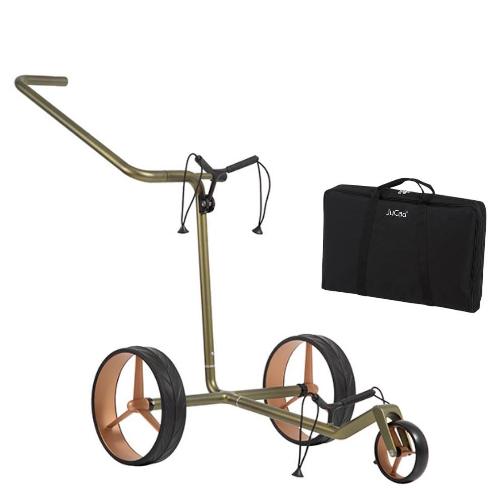 JuCad Carbon Verde Rosé Manuell Golftrolley + Tragetasche