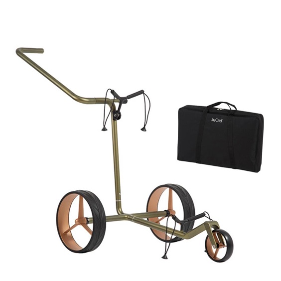 JuCad Carbon Verde Rosé Manuell Golftrolley + Tragetasche