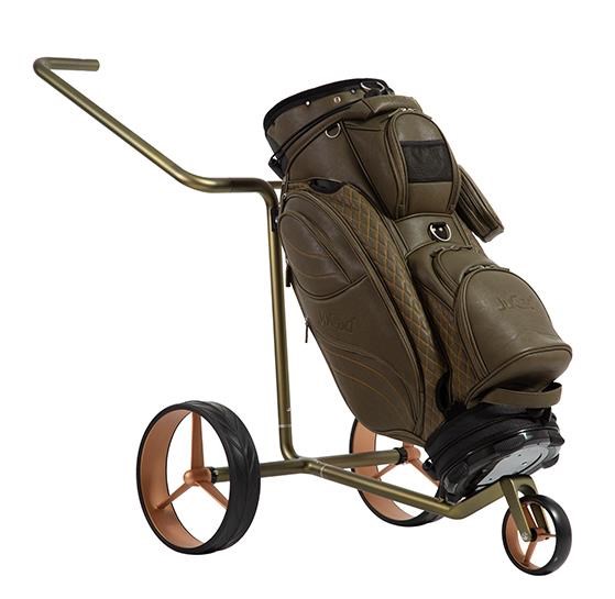 JuCad Carbon Verde Rosé Manuell Golftrolley + Tragetasche