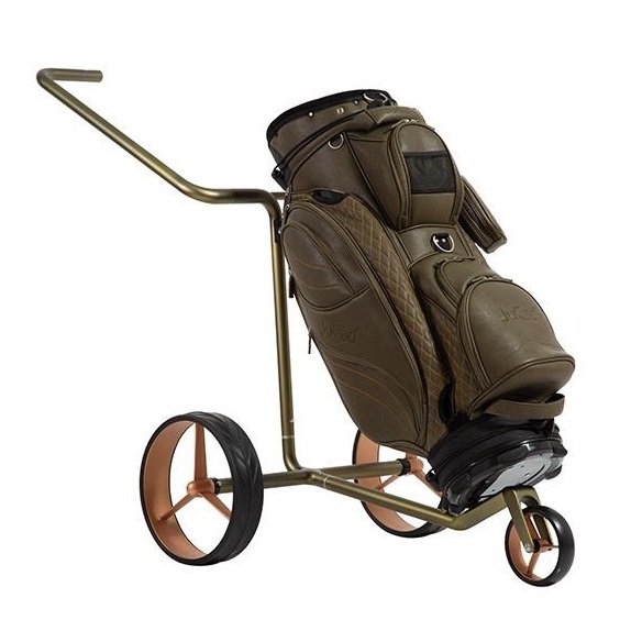 JuCad Carbon Verde Rosé Manuell Golftrolley + Tragetasche