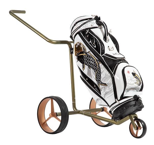 JuCad Carbon Verde Rosé Manuell Golftrolley + Tragetasche