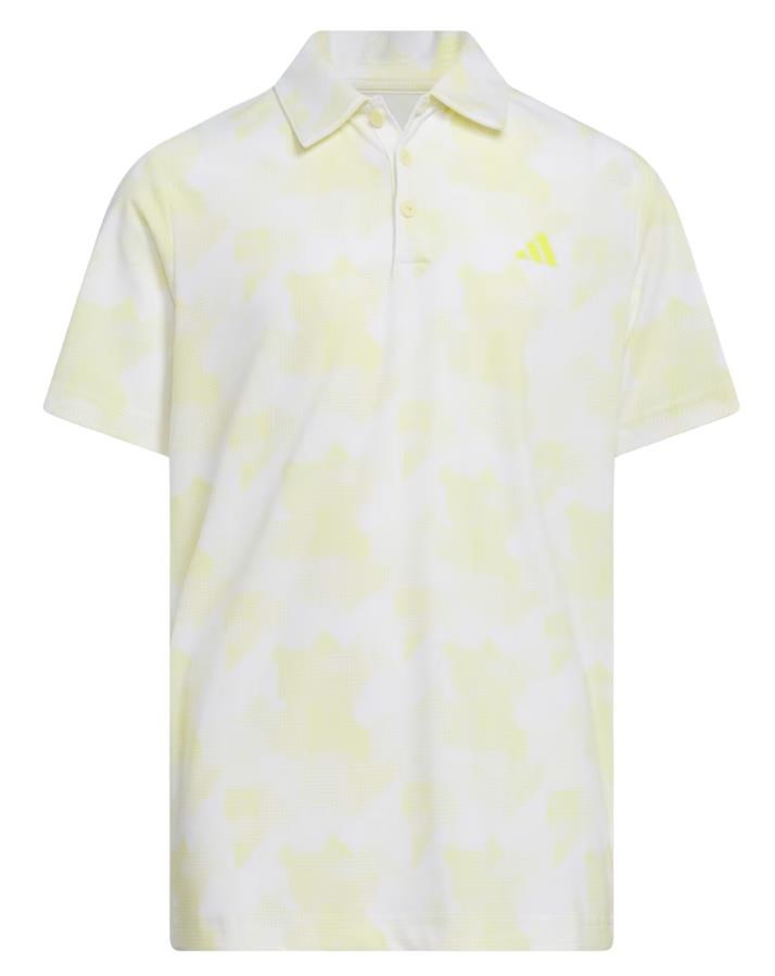 Adidas Printed Scripted Junior Poloshirt, weiss/gelb
