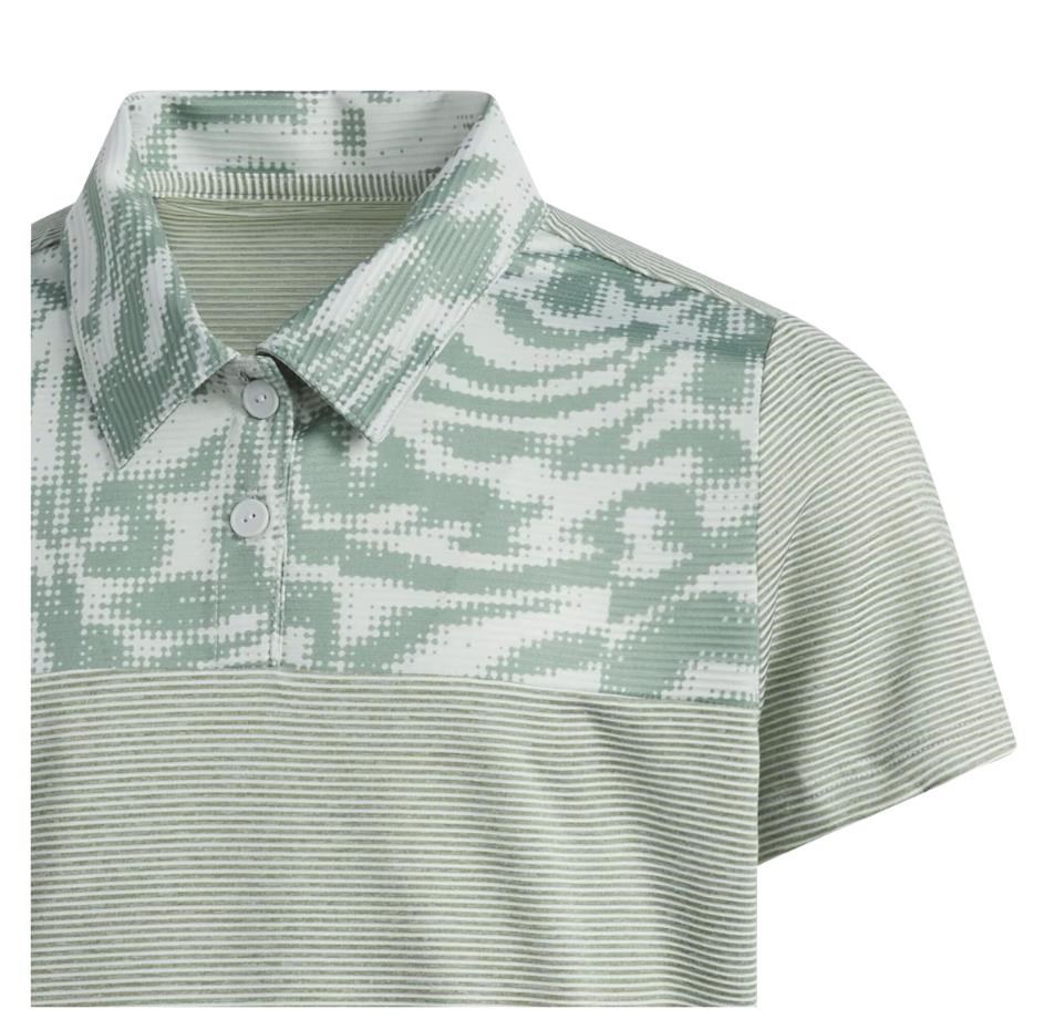 Adidas Ottoman Printed Junior Poloshirt, wonder silver/silver green