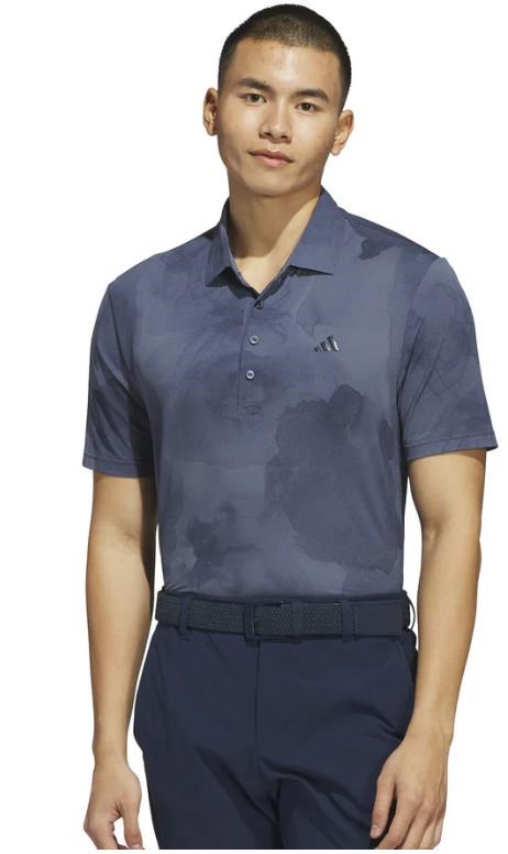 Adidas Tour Printed Mesh Herren Poloshirt, collegiate navy/preloved ink