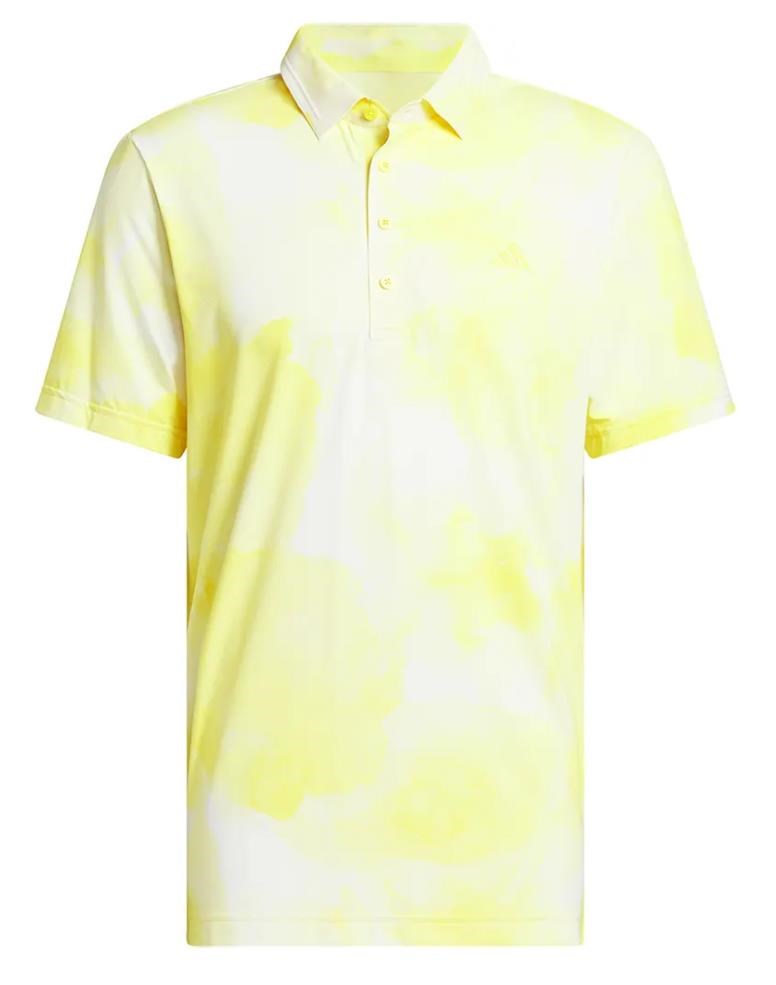 Adidas Ultimate365 Tour Printed Herren Poloshirt, white/powder yellow