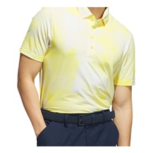 Adidas Ultimate365 Tour Printed Herren Poloshirt, white/powder yellow