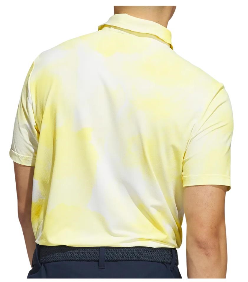 Adidas Ultimate365 Tour Printed Herren Poloshirt, white/powder yellow
