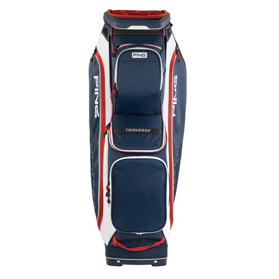 Ping Traverse Cartbag, blau/weiss/rot