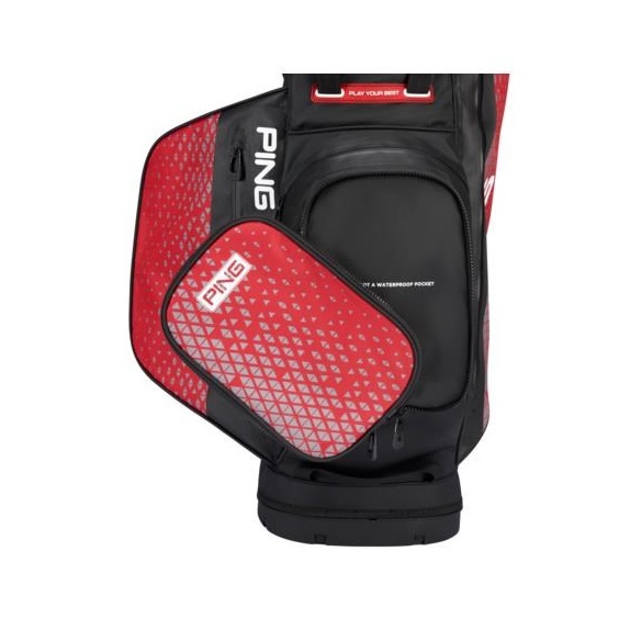 Ping Hoofer Monsoon Standbag, schwarz/rot